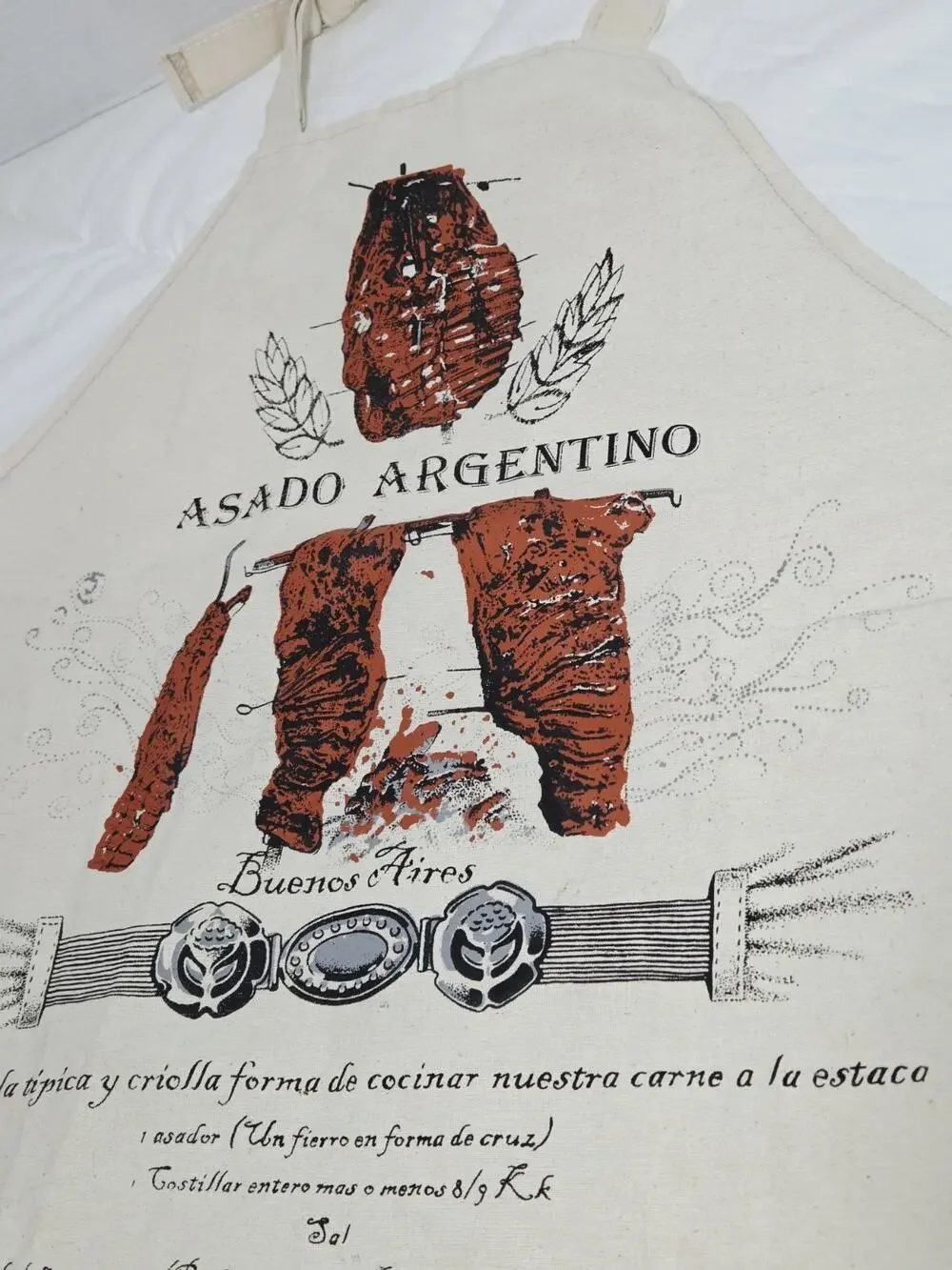 Patagonia Apron Delantal Asado Argentino Recipe Cortes Canvas Vtg Buenos Aires
